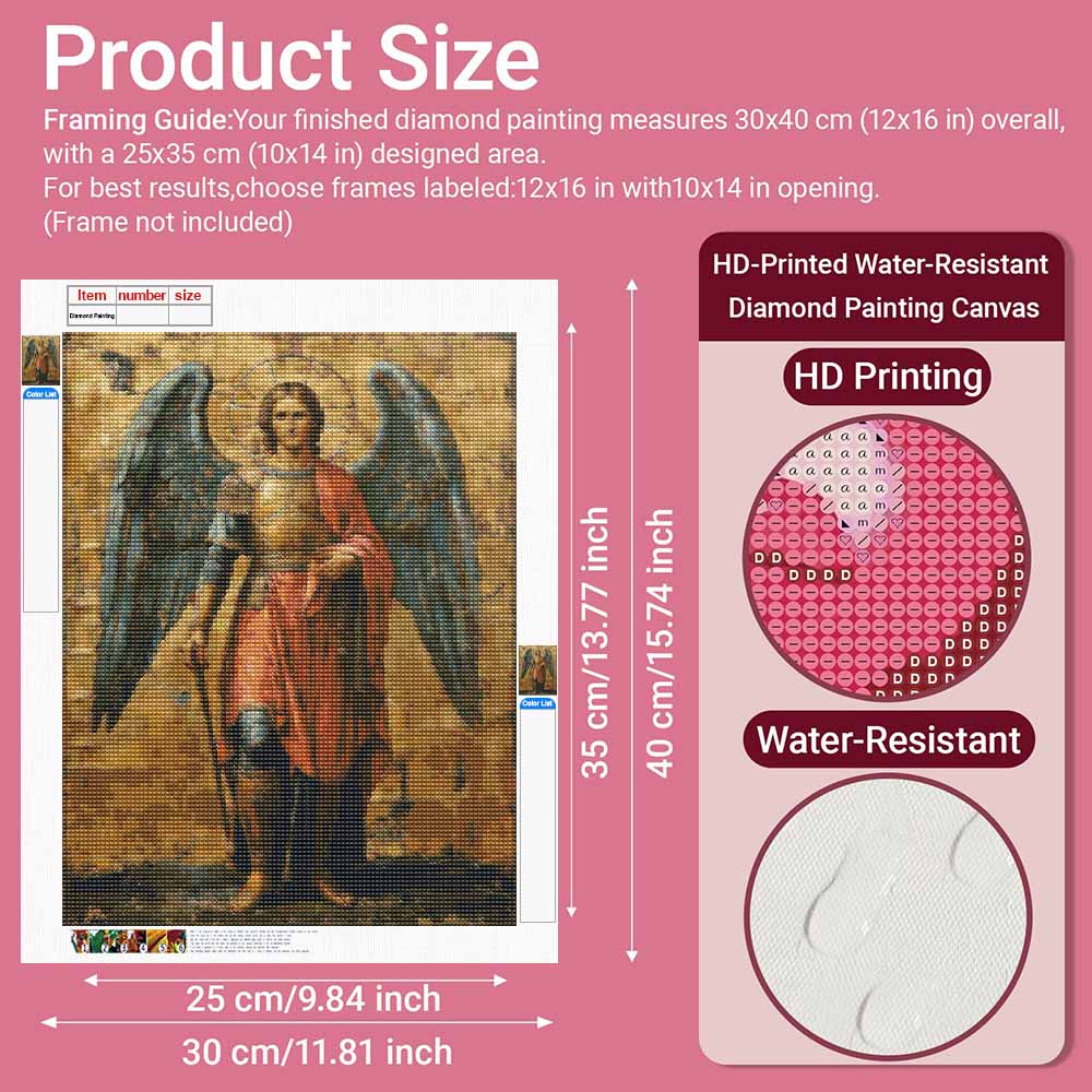 Diamond painting Archangel Michael religious artwork DIY 5D home room decoration kit