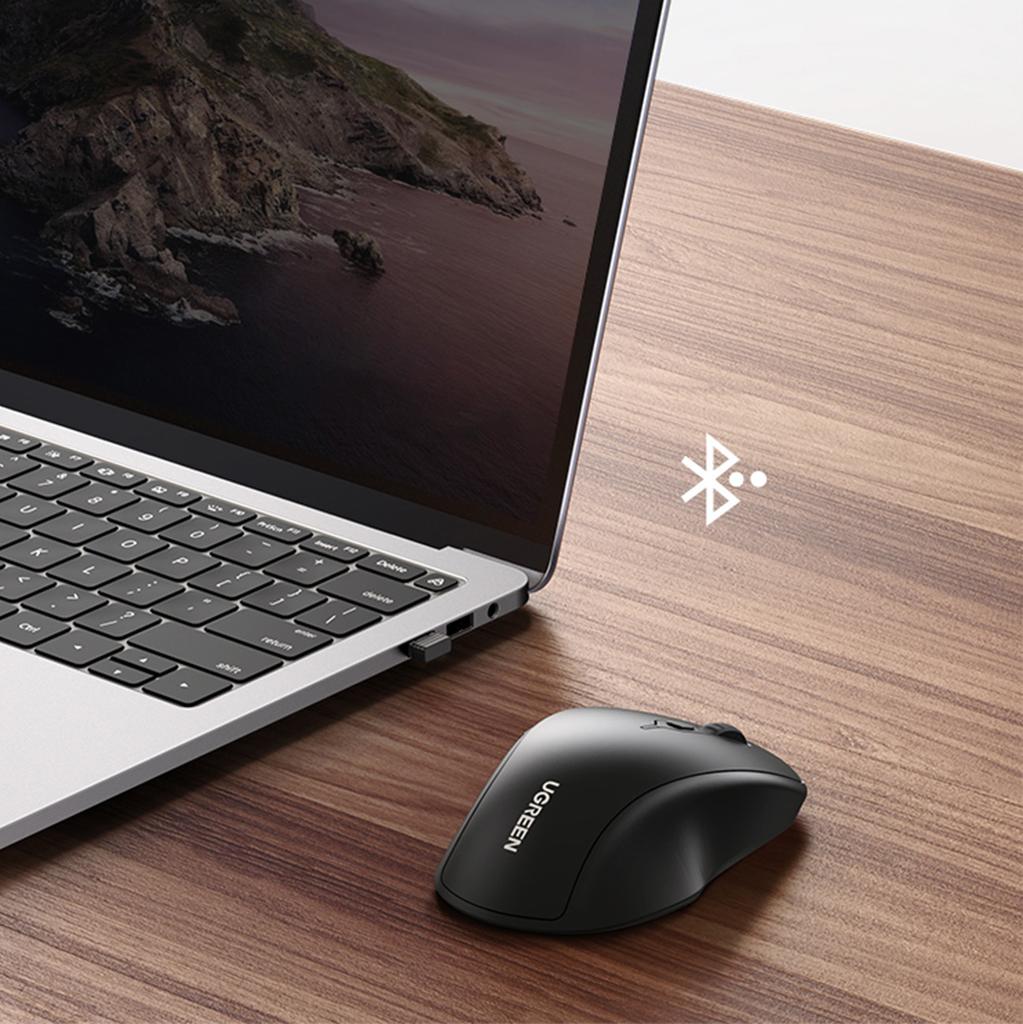 Ugreen MU101 Ergonomic Wireless Bluetooth Mouse - Blue, 2.4 GHz Connection