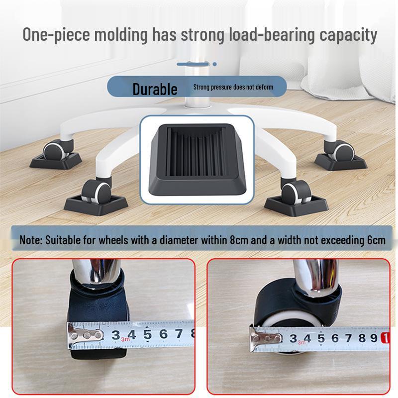 Black Rubber Anti-Slip Wheel Pad for Furniture, Chairs, and Baby Cribs