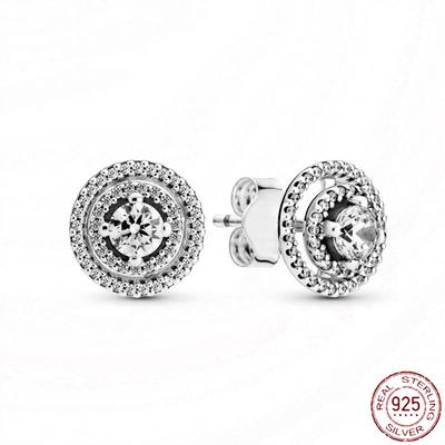 Orecchini glitterati con fascino alla moda in argento sterling S925 per gioielli fai da te originali di design