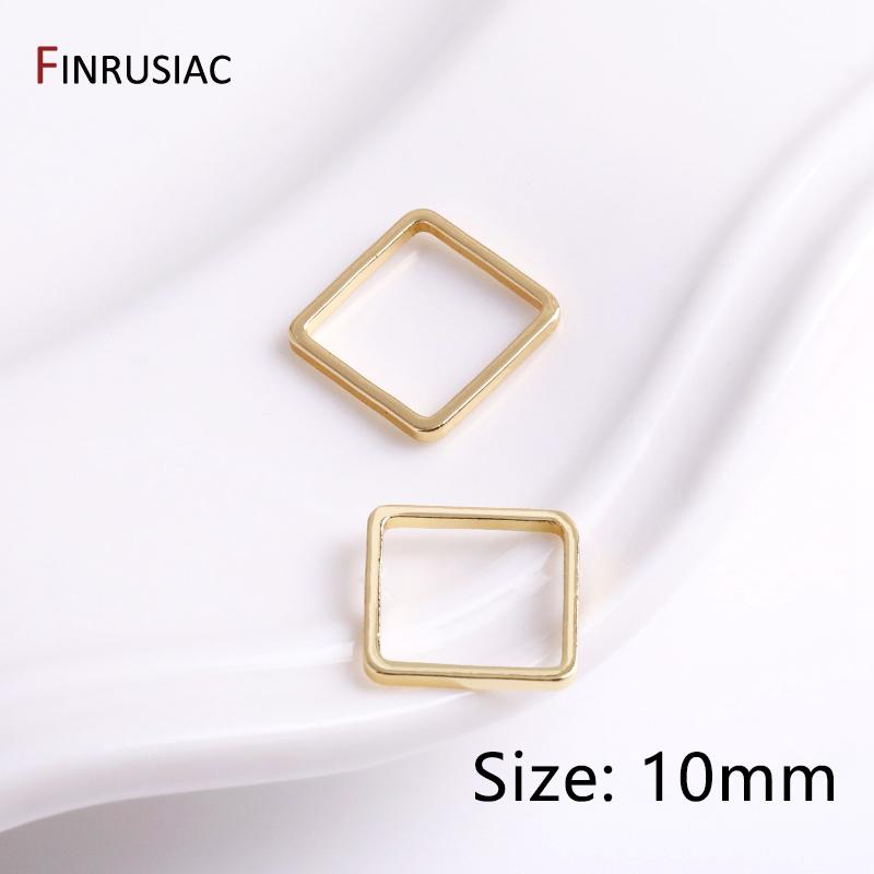 14K Gold Plated Brass Star/Pentagram/Square/Round Connector For Jewelry Making Supplies Earrings Making Accessories Wholesale