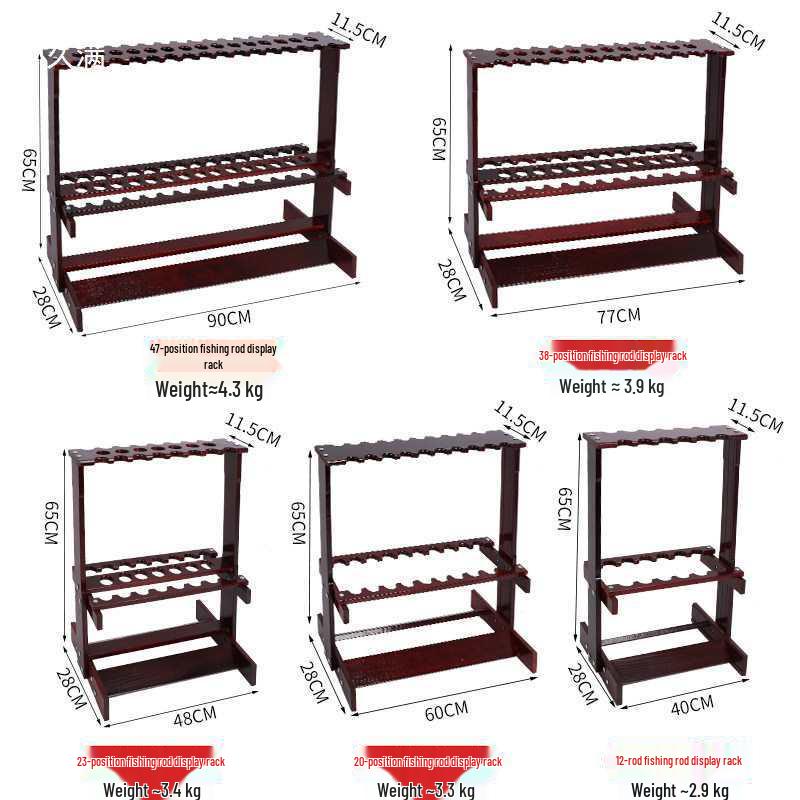 Multi-Functional Bamboo Fishing Rod Display & Storage Rack
