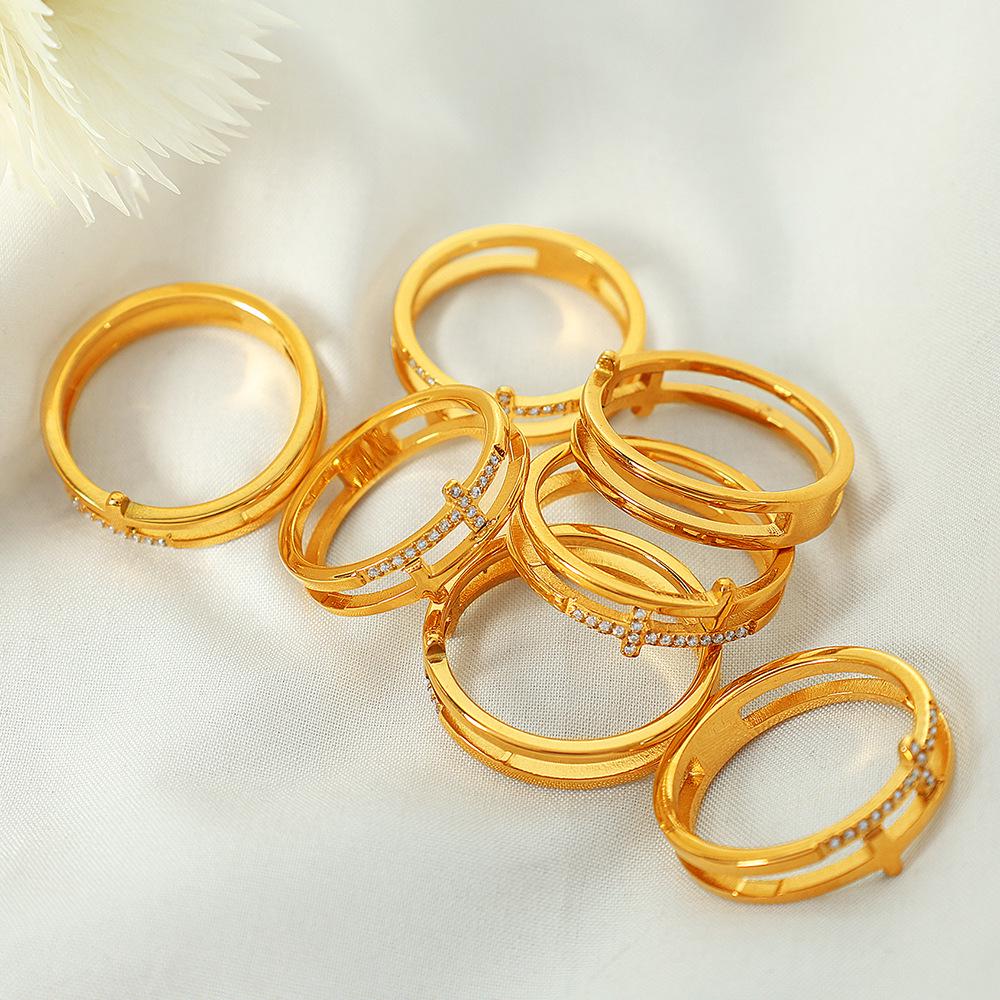 

Trendy Titanium Steel Inlaid Ring: Versatile Luxury Jewelry