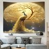 Woondecoratie Gouden Pauw Geldboom Wandkleed Polyester Wandhangend Geschikt Voor Slaapkamer En Woonkamer Decoratie