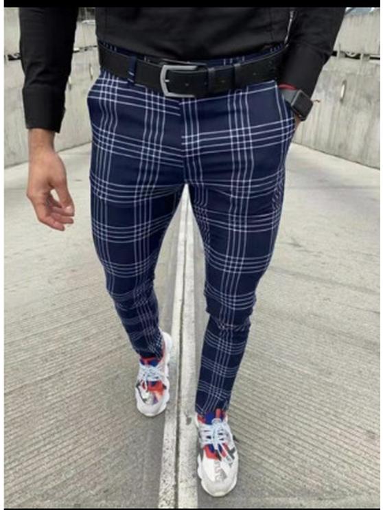2025 Μπεστσέλερ Ανδρικό Καρό Ψηφιακό Μοτίβο Επαγγελματικό Καθημερινό Παντελόνι