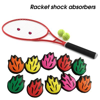 4Pcs Tennis Racquet String Dampener Flame Shape Silica Gel Training Exercise Tennis Racket Shock Absorber for Tennis Players