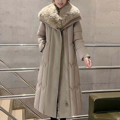 Plus Size L-7XL Fashion Winter Jackets Woman Long Parkas Hooded Big Faux Fur Collar Loose Thick Warm Overcoat Casual Women's Coats With Belt