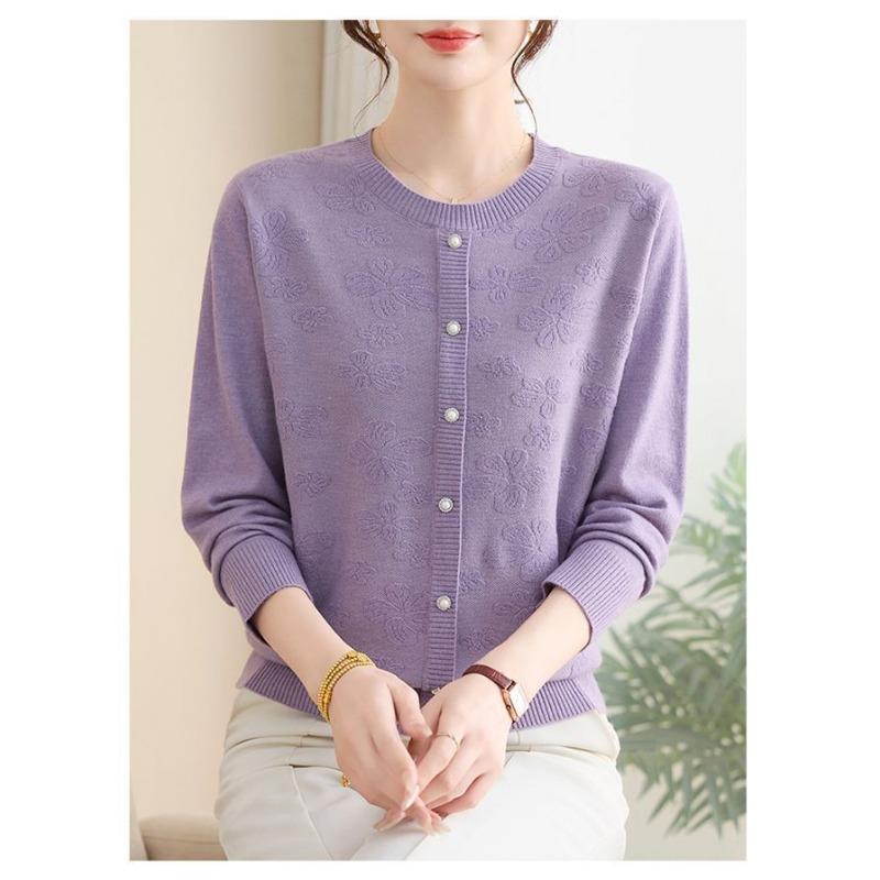 Neuer chinesischer Stil Modischer und bequemer Rundhals-Pullover Langarm Lockeres Temperament Pendel-Pullover