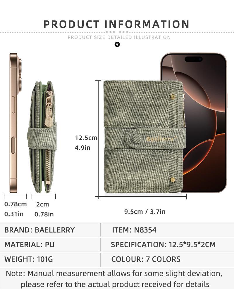 Portefeuille Mini Chic pour Femme - Porte-cartes Élégant pour Étudiants