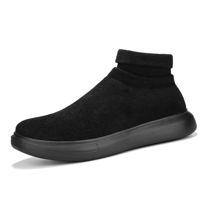 Large Size New Spring and Autumn Fly-woven Breathable Mesh Lightweight Casual Sports Shoes Women's High-top Casual Socks Shoes