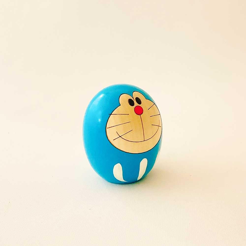 Usaburo Kokeshi Doraemon Daruma Kokeshi Doll Doraemon Figure Made in Japan Interior Gift Kokechi (Large)