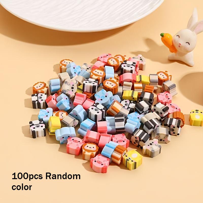 100pcs Creative Cartoon Animal Erasers, For Easy Erasing, For School, Fun Stationery, and as a Thoughtful Back-to-school Gift