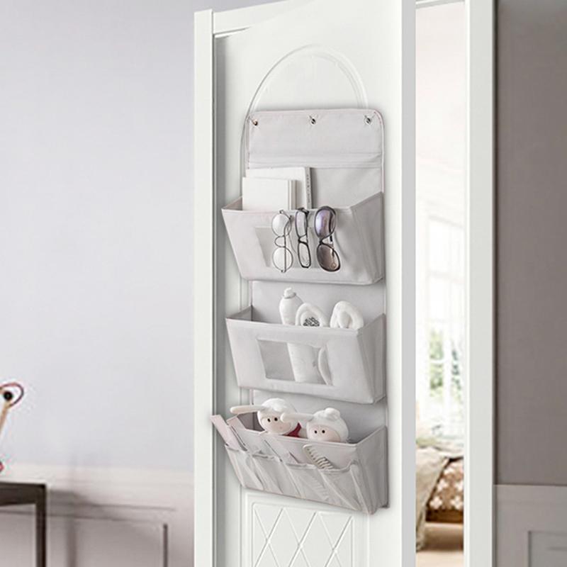 

3-Layer Storage Bag 600D Oxford Cloth Wall Door Hanging Organizer Pouch Grey