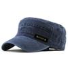 Washed Hat Spring Summer Autumn New Cotton Flat Top Hat Outdoor Military Hat Men's Mesh Visor
