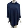 2023 Women's Hooded Tassel Cape Shawl - Plus Size, Solid Color, Loose Fit