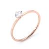 18k Roségold Koreanischer Stil Diamantring: Einfaches, Trendiges, Dünnes Vier-Zinken-Design für Frauen