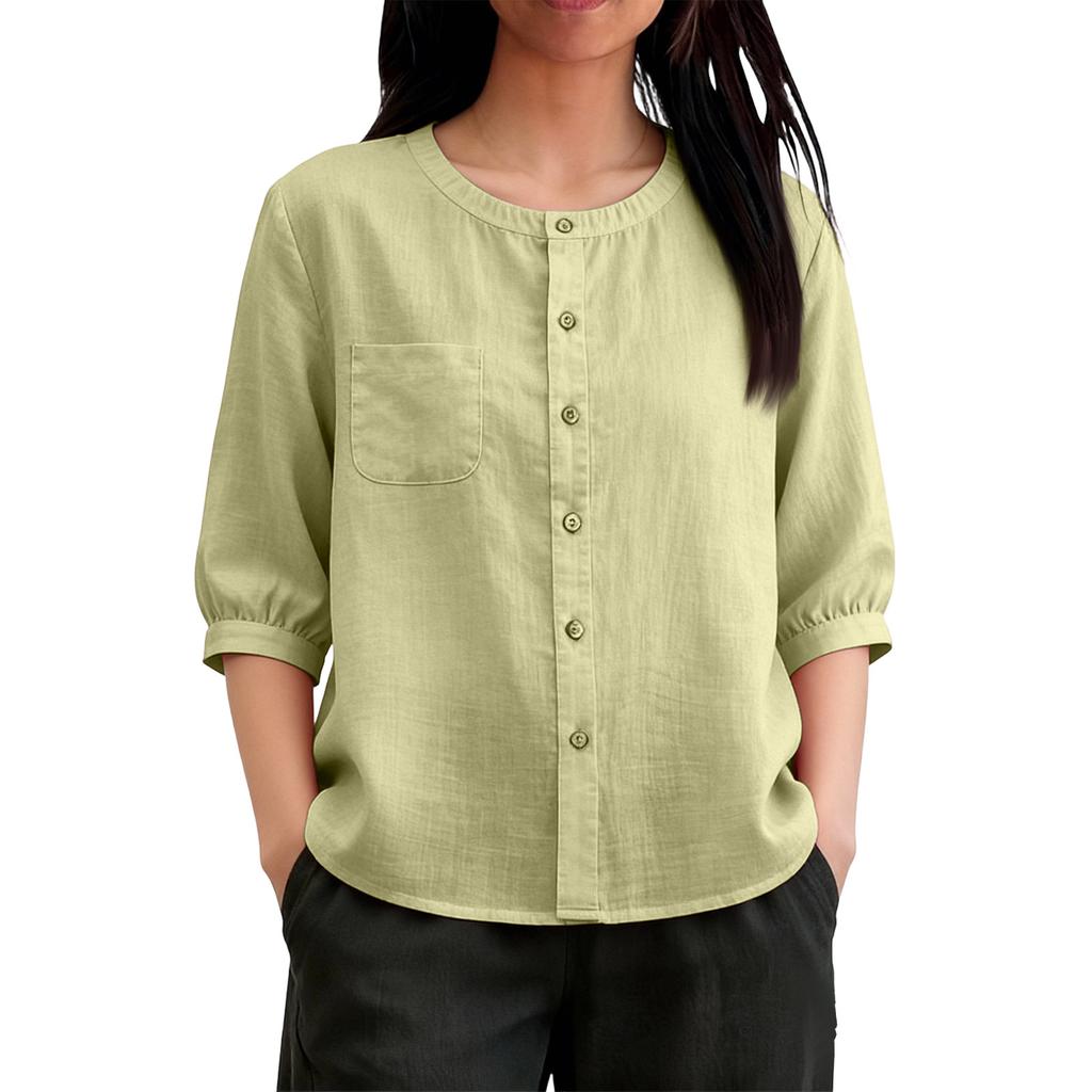 Fashionable Women's Cotton Linen Color Short Cardigan, Stylish, Elegant, Casual, Versatile, Slimming, Shirt.