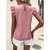 Moda damă ocazional vară primăvară cu buline imprimeu cu mânecă scurtă cu decolteu O bluze și cămăși