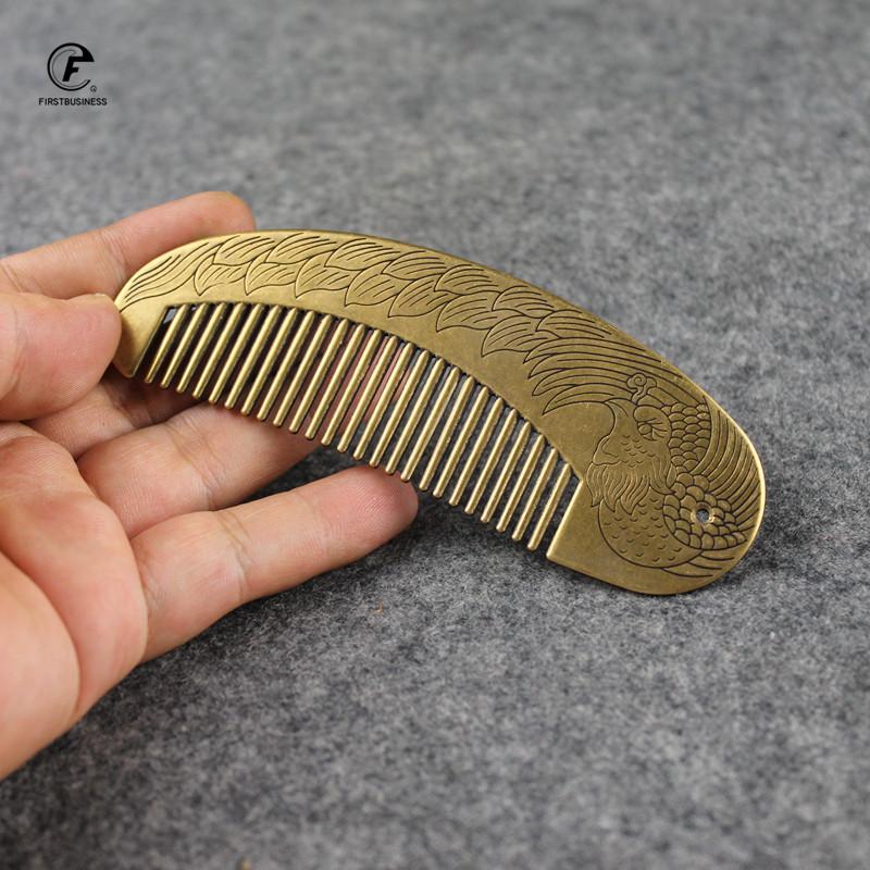 Valentine's Day gift brass copper phoenix Fine-tooth Hairdressing Combs Tangled Straight Hair Comb Care Styling Tool girlfriend