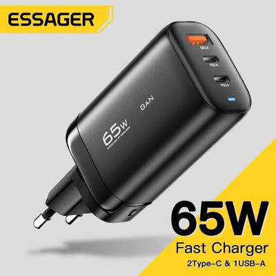 Essager 65W GaN USB Type C įkroviklis nešiojamam kompiuteriui PPS 45W 25W greitas įkrovimas, skirtas Samsung QC3.0 PD3.0, skirtas IPhone14 13 Pro telefono įkrovikliams