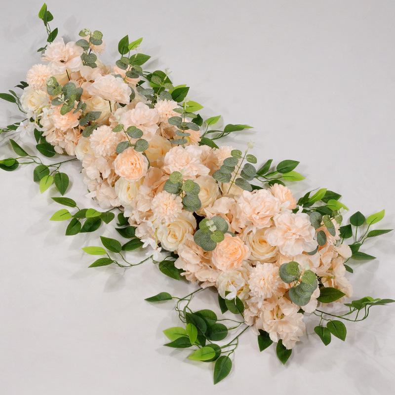 1-Meter Wedding Flower Row - Faux Floral Decor for Aisle & Arch