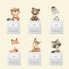 6Pcsset Boho Color Cute Smile Cartoon Animals Switch Stickers For Wall Kids Room Baby Nursery Room Wall Decals Stars Home Decor