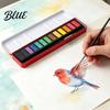 Portable Pigment Palette for Travelers Watercolor Paint Set Durable Solid Gouache Pigments Washable Fine Outdoor Landscape Painting Supplies Powder
