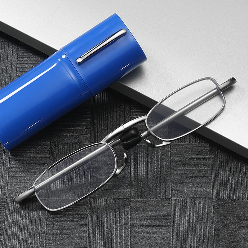HXH Duanbitong Portable with Case Metal Frame Multi Color Elder for Men Women Reading Glasses