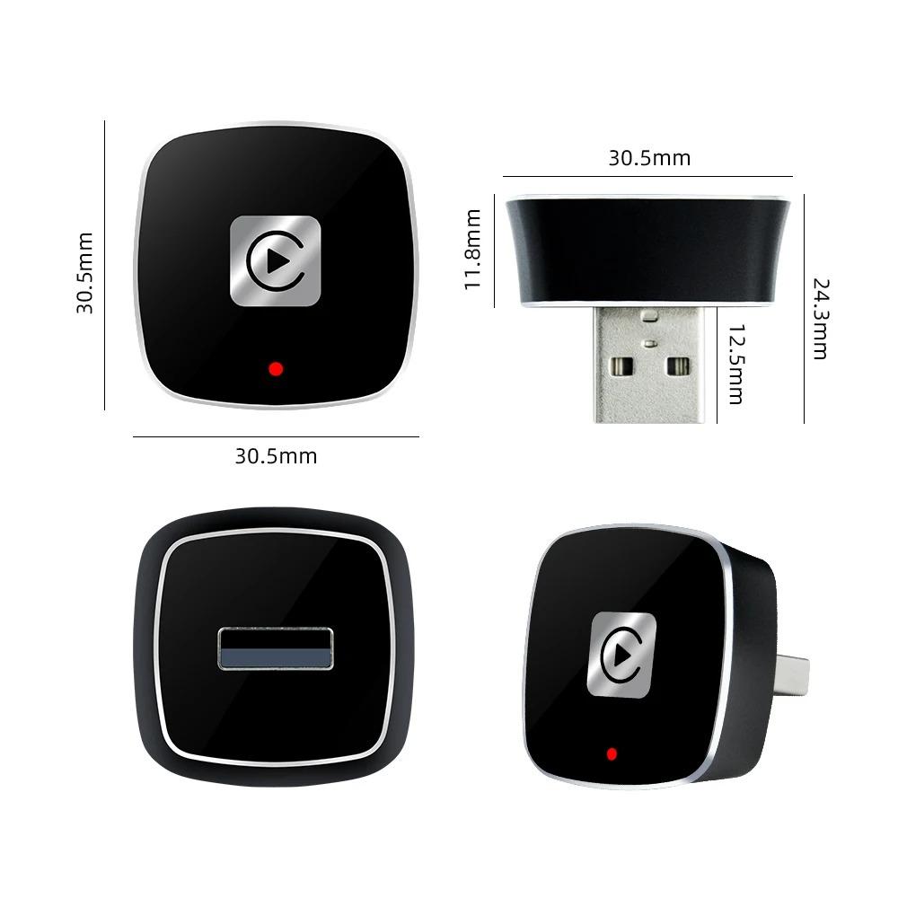Wireless Carplay Adapter for Android iPhone Auto 2 in1 Wired to Wireless AI Box USB Connection for Volvo Benz Mg Kia Chery VW