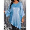 IHUASU Moda Donna Casual Stampa Colore Unico Maniche 3/4 Scollo O Camicette & Camicie