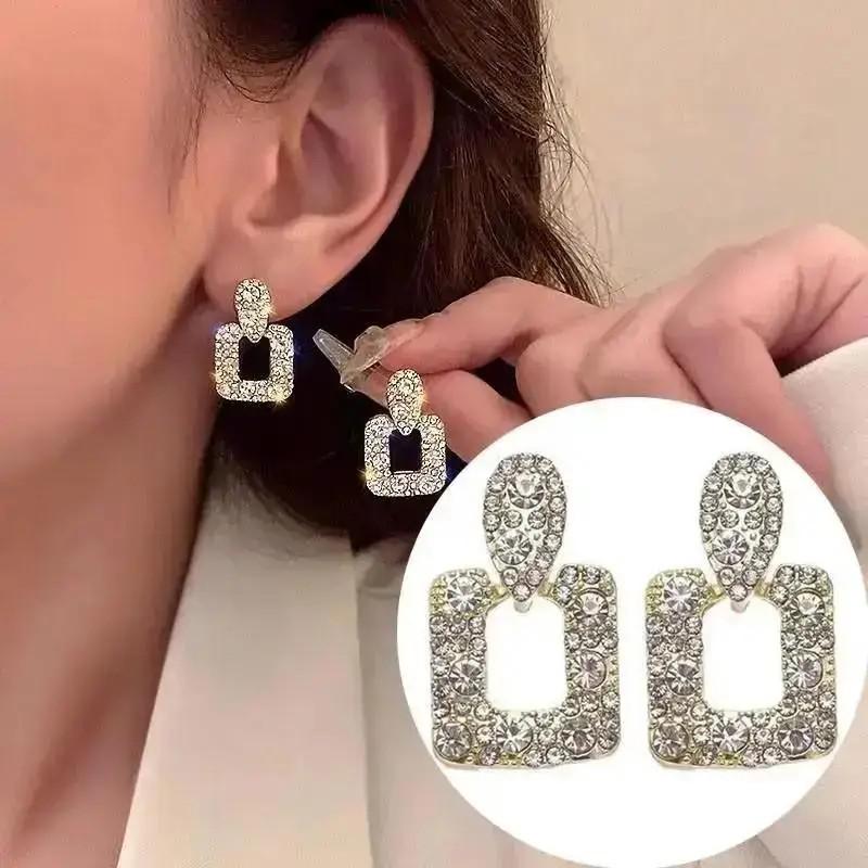 925 Silver Needle Korean Fashion Pearl Tassel Earrings For Women Jewelry Trending New Luxury Women's Zircon Pearl Earrings