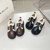 2024 Children Leather Shoes for Girls Winter New Fashion Korean Style Soft Bottom Princess Plush Anti-slippery Chic Warm Shoes