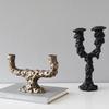 Resin Handicraft Candlestick Vintage Irregular Lines Candelabrum Resin Candle Holder Home Decoration Accessories Wedding