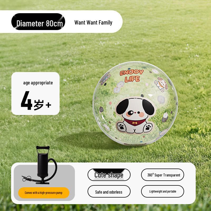 Inflatable Transparent Giant Football Beach Ball for Children and Parent-Child Interaction