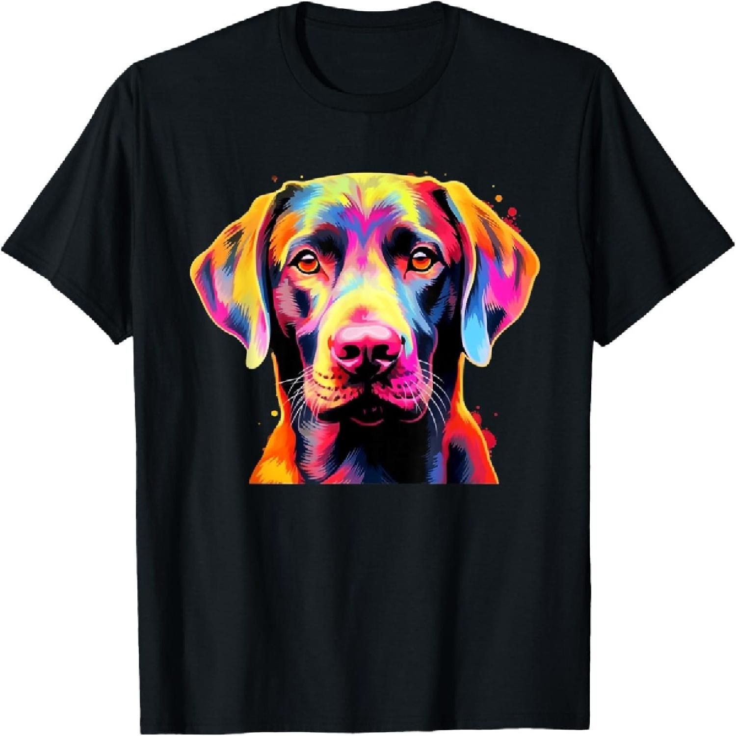 Colorful Pop Art Labrador Lover Portrait T-Shirt S