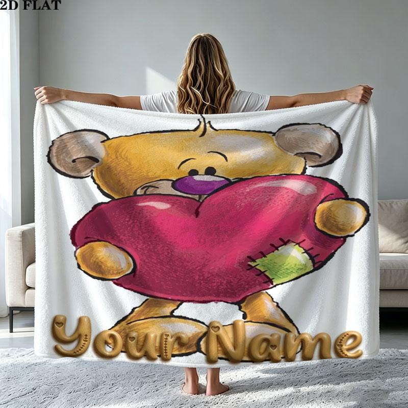 1PC Diddl Custom Name Patterned Flannel Blanket Suitable For All Seasons for Home Decor Warmth and Comfort Gifts Holiday Present