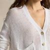 Polo Ralph Lauren Solid Color V-Neck Single-Breasted Loose Long Sleeve Knit Sweater Women Tops White WMPOSWENDW20266-100