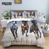 Horse Comforter Cover Set For Kids Toddler Farm Animal Pattern Bedding Set Boys Girls 3 Piece Farmhouse Cowboy Duvet Cover Set