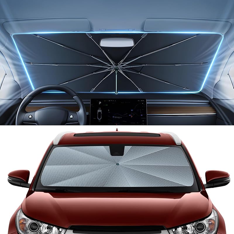 Autorder Windshield Sun Shade Umbrella For -2025 Toyota RAV4 Accessories,Upgraded Ice Crystal Material,Easy Setup Umbrella Sunshade For Car