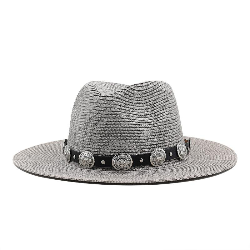 Spring and summer travel travel visor beach hat British style women's outdoor jazz hat sun protection straw hat