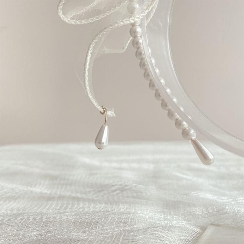 Spitzen Schleifen Haarband Mädchen Haar Stirnbänder Cosplay Perlen Perlen Haarband Kopf Reifen Kopfschmuck Haarschmuck