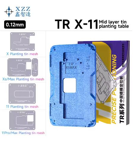 Xinzhizao 26 IN 1 Middle Frame Reballing Stencil Plant Tin Platform for Iphone X 11 12 13 14 15 16PM Motherboard Soldering Tools