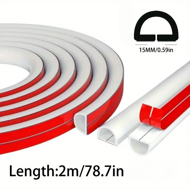 1PC 78.74in Anti-extrusion Floor Cord Cover Self-Adhesive Power Wiring Duct Cable Protector Home Outdoor Wire Organizer