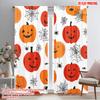 2pcs,2D Plane Printing Creative Curtains Pumpkins and Webs Durable 100% Polyester Fabric (without Rod) Holiday for Bedroom &