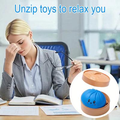 Stress Relief Steamed Bun Toy with Steamer Simulation Stuffed Bun Squeeze Sensory Toy Soft TPR Chinese Bun Fidget Toy