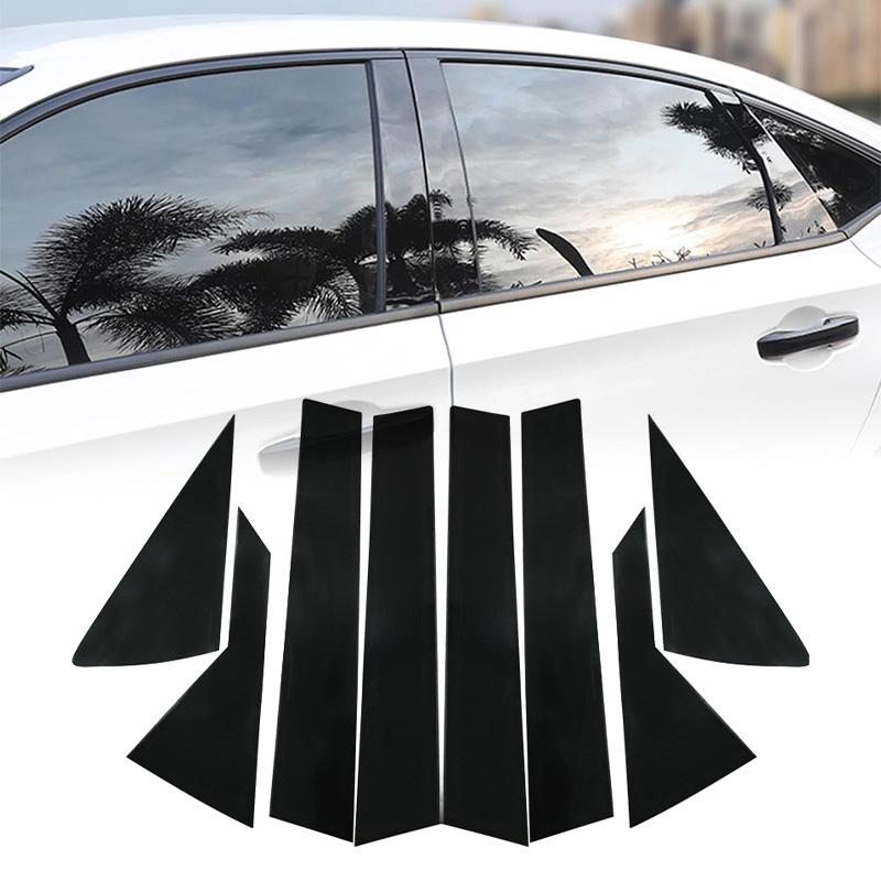 Gloss Black Pillar Post Fit For Hyundai Accent HC/YC 2018-2022 Anti-Scratch Decorative Cover Film Universal Automobile Exterior Accents