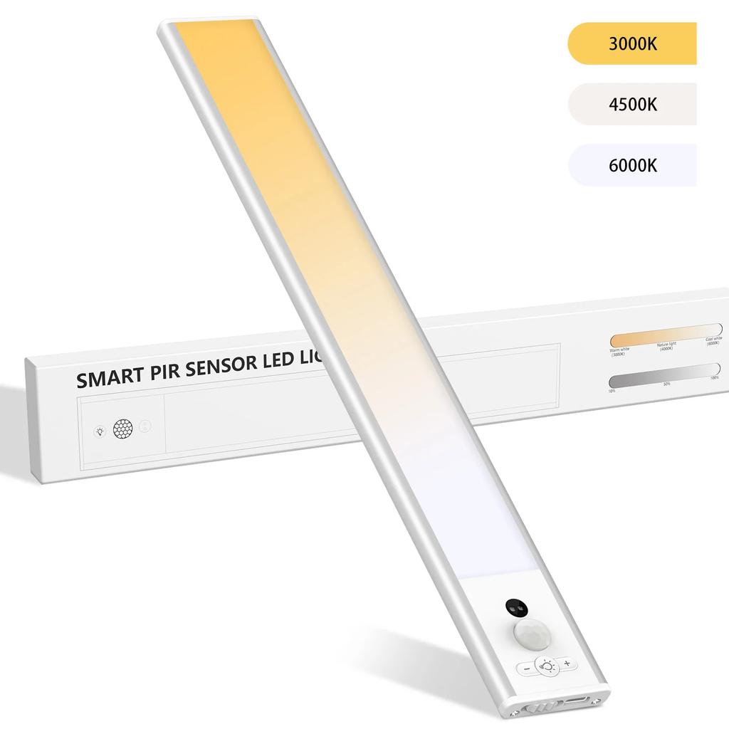 LED Motion Sensor Light Night Light Wireless USB Under Cabinet Light for Kitchen Cabinet Bedroom Wardrobe Sensor Indoor Lighting