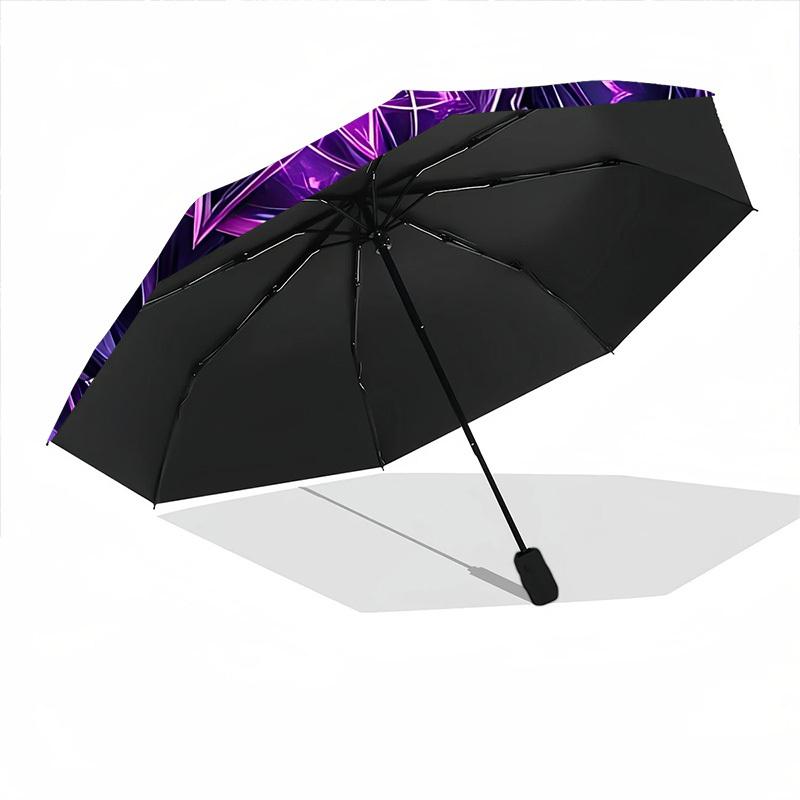 1pc Cosmic Mandala Folding Umbrella, Durable, Suitable for Outdoor Activities or Rain, Suitable for Commuting Yy251027051