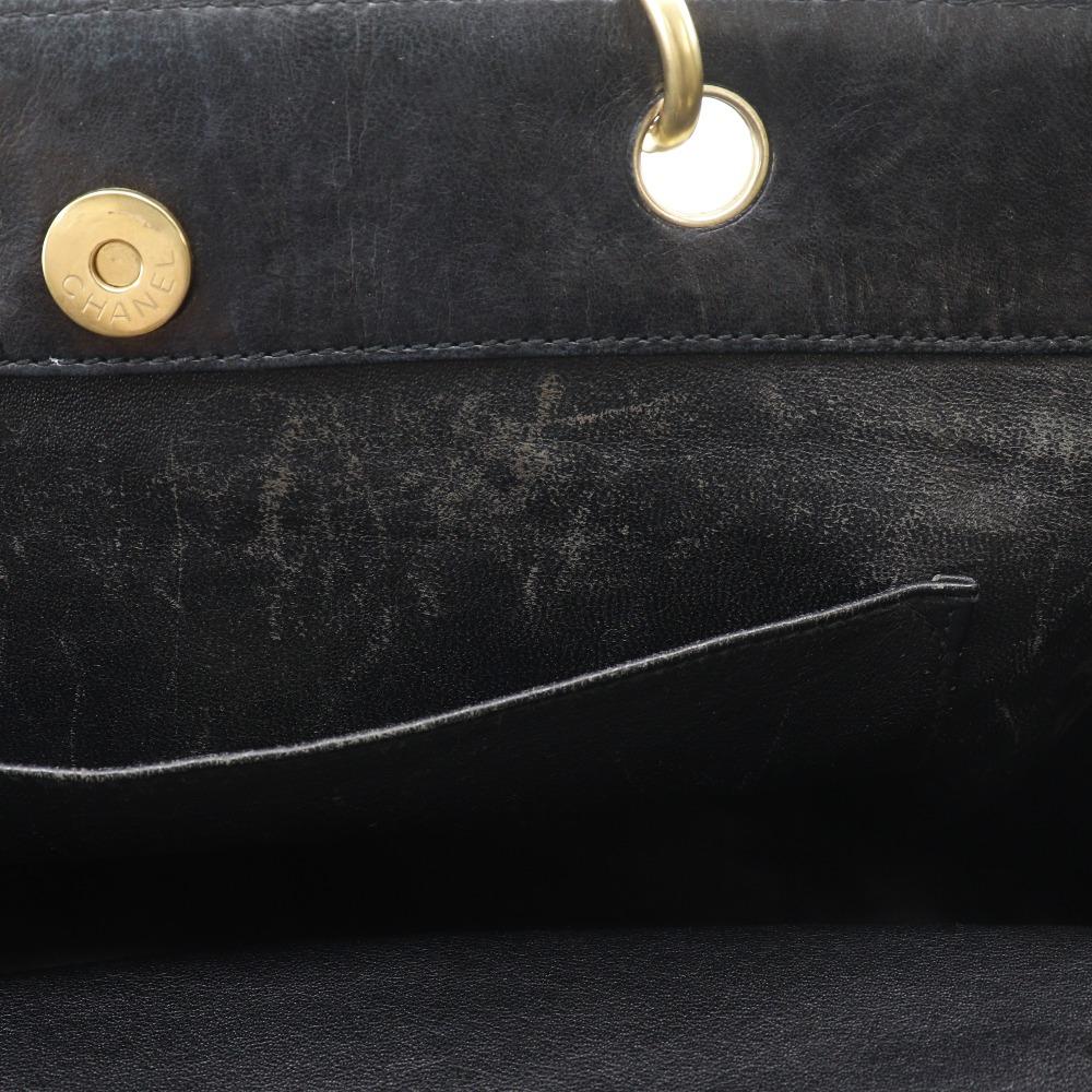 Chanel Borsa a tracolla tote Borsa tote Barra di cioccolato Marchio COCO nero Jersey Donna Usato