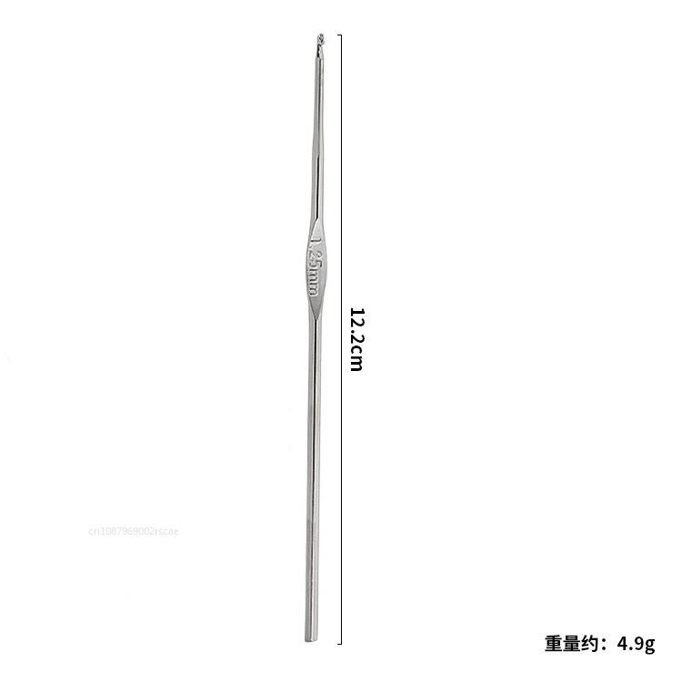 Metal Handle Crochet Hook Knitting Needles Set Small Sizes 0.6-1.9mm DIY Lace Crochet Needles for Yarn Weave Tools Safety Pins
